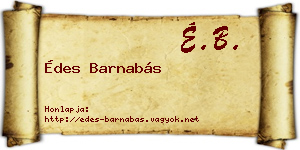 Édes Barnabás névjegykártya